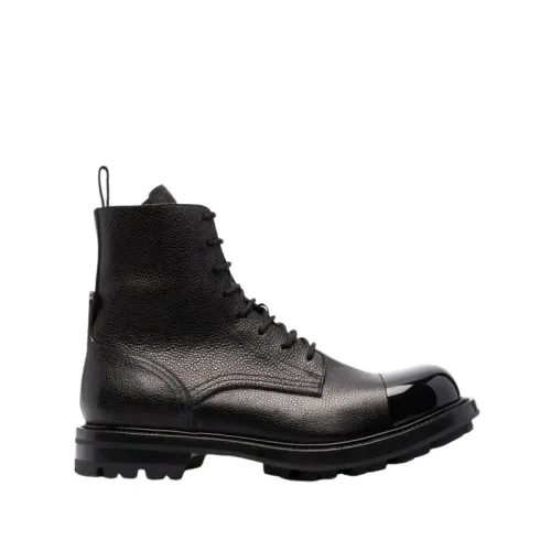 Alexander McQueen , Black Wander Lace-up Leather Boots ,Black male, Sizes: