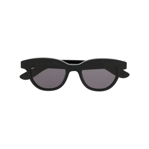 Alexander McQueen , Black Wayfarer Sunglasses with Grey Tinted Lenses ,Black female, Sizes: ONE
