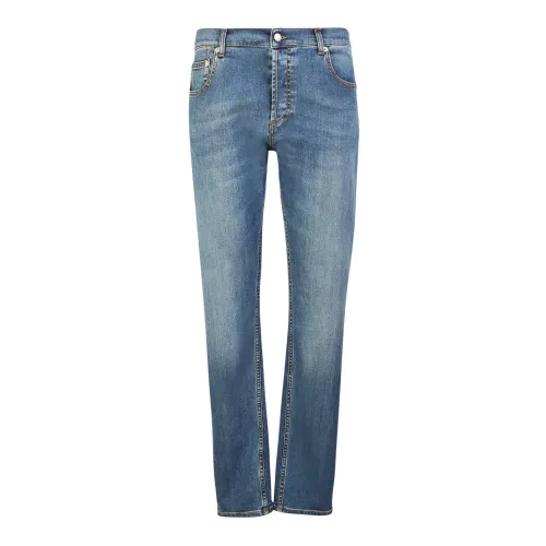 Alexander McQueen , Blue Distressed Jeans for Men ,Blue male, Sizes: