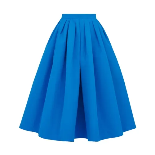 Alexander McQueen , Blue Pleated High-Waisted Skirt ,Blue female, Sizes: