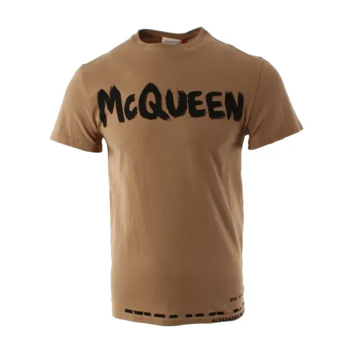 Alexander McQueen , Brown Oversized T-Shirt for Men ,Brown male, Sizes: