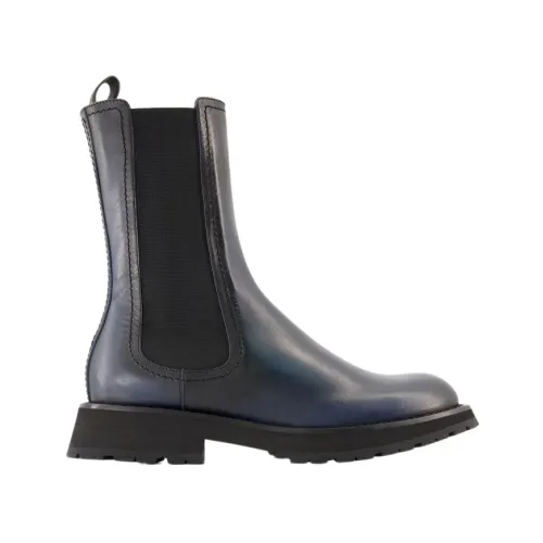 Alexander McQueen , Classic Chelsea Boots in Smooth Calfskin ,Black male, Sizes: