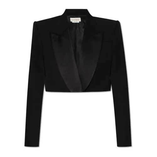 Alexander McQueen , Cropped blazer ,Black female, Sizes: