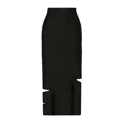 Alexander McQueen , Cut-Out Pencil Skirt ,Black female, Sizes: