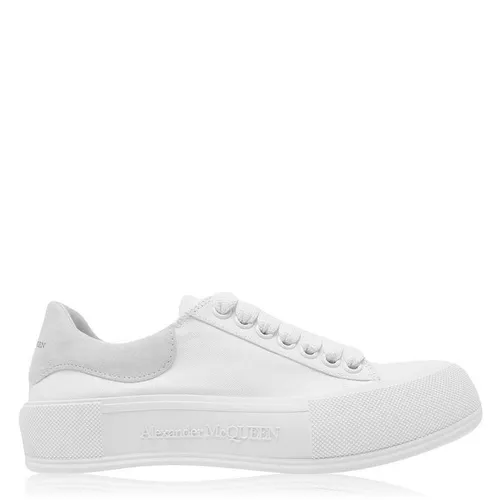 ALEXANDER MCQUEEN Deck Lace Up Plimsoll Trainers - White