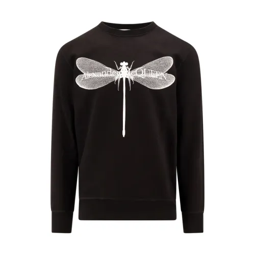 Alexander McQueen , DragonFly Cotton Sweatshirt ,Black male, Sizes: