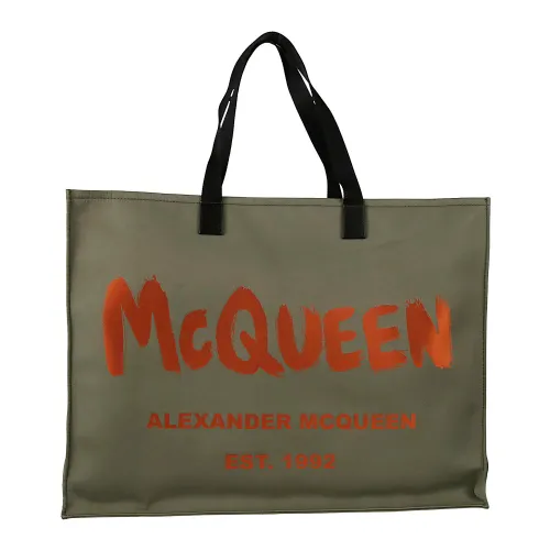Alexander McQueen , East West Graffiti Tote Bag ,Green male, Sizes: ONE SIZE