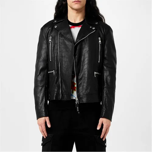 ALEXANDER MCQUEEN Essential Leather Biker Jacket - Black