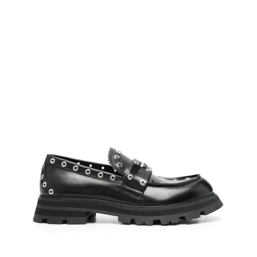 Alexander McQueen , Eyelet Embellished Chunky Loafers ,Black male, Sizes: