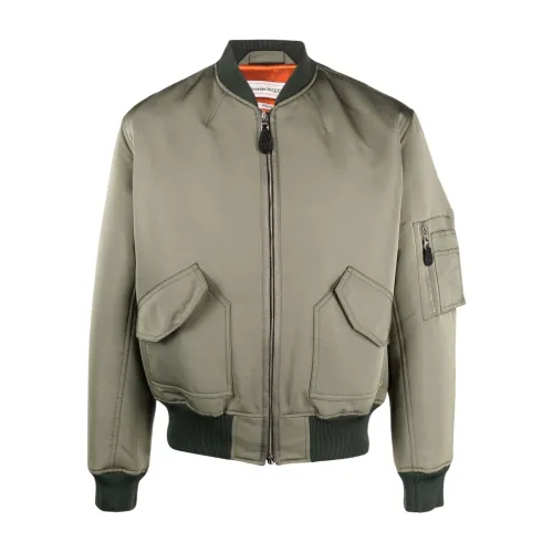 Alexander McQueen , Fw21 Grey Bomber Jacket ,Green male, Sizes: