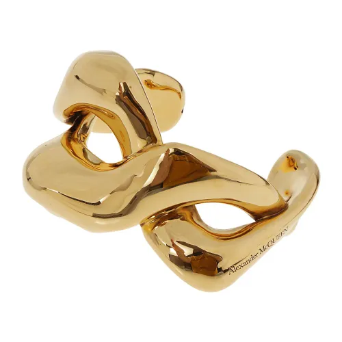 Alexander McQueen , Gold Twisted Cuff ,Yellow female, Sizes: ONE SIZE