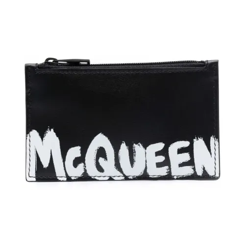 Alexander McQueen , Graffiti Logo Leather Cardholder ,Black female, Sizes: ONE SIZE
