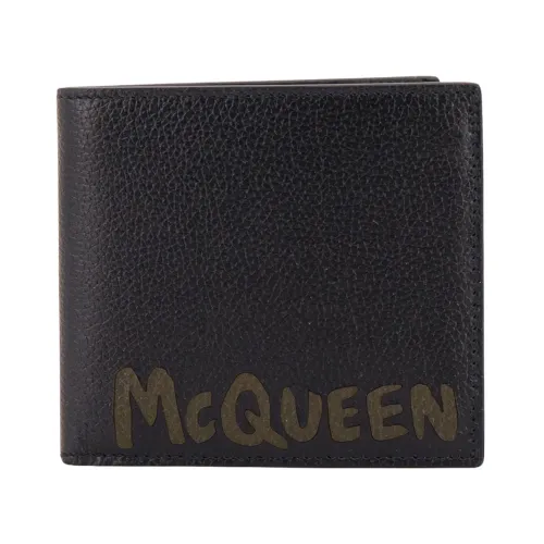 Alexander McQueen , Graffiti Logo Leather Wallet ,Black male, Sizes: ONE SIZE