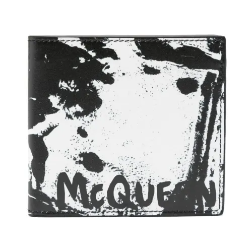 Alexander McQueen , Graffiti Print Leather Billfold Wallet ,Multicolor male, Sizes: ONE SIZE