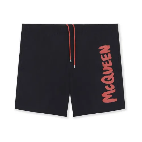 Alexander McQueen , Graffiti Swimshorts in Black ,Black male, Sizes: