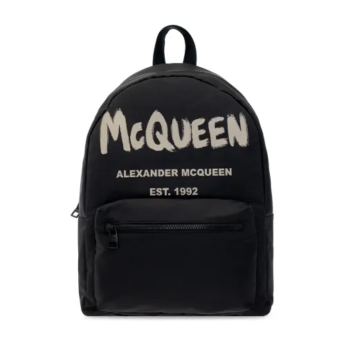 Alexander McQueen , Graphic backpack ,Black male, Sizes: ONE SIZE