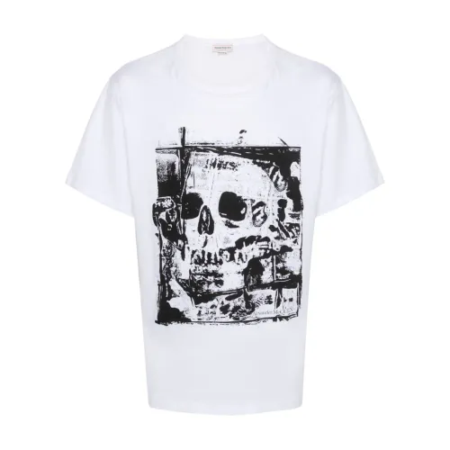Alexander McQueen , Graphic Print T-shirt in White ,White male, Sizes: