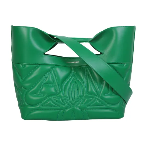 Alexander McQueen , Green Quilted Bag with Embroidered Logo ,Green female, Sizes: ONE SIZE