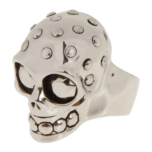 Alexander McQueen , Jewelled Skull Ring ,Gray male, Sizes: 60 MM, 58 MM