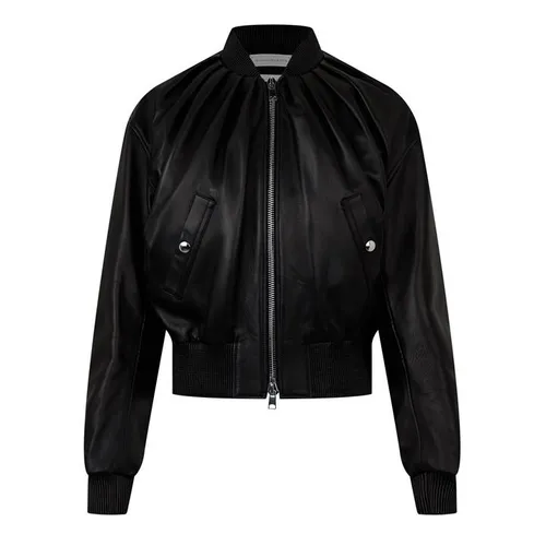 Alexander Mcqueen Leather Bomber Jacket - Black