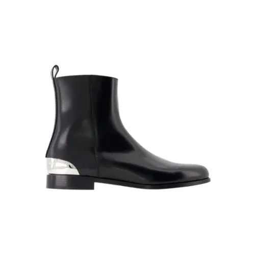 Alexander McQueen , Leather boots ,Black male, Sizes: