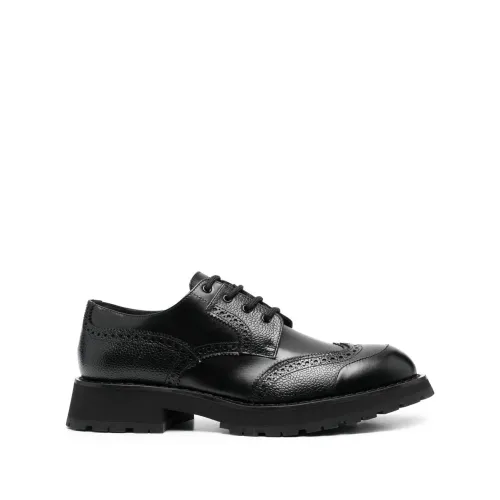 Alexander McQueen , Leather Derby Shoes ,Black male, Sizes: