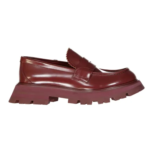 Alexander McQueen , Leather Loafers with Rubber Sole ,Red female, Sizes: