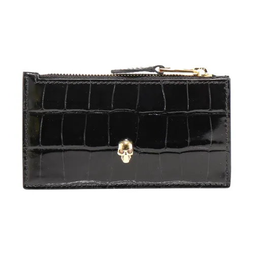 Alexander McQueen , Leather Zipper Wallet, 5 Pockets ,Black female, Sizes: ONE SIZE