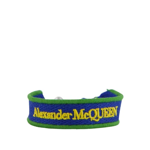 Alexander McQueen , Logo-Embroidered Bracelet ,Multicolor male, Sizes: ONE SIZE
