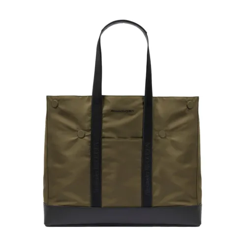Alexander McQueen , Logo Printed Demanta Tote Bag ,Green male, Sizes: ONE SIZE