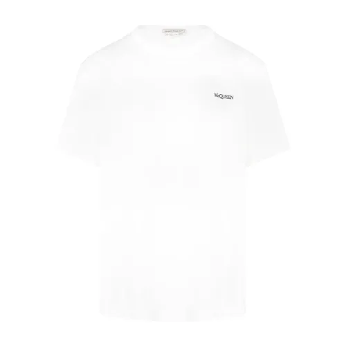 Alexander McQueen , Logo T-Shirt in Mid Weight Jersey ,White male, Sizes: