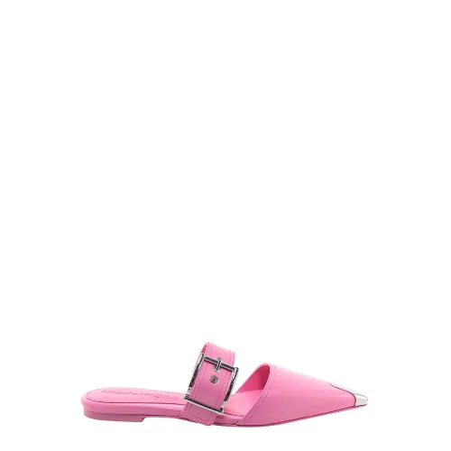 Alexander McQueen , Luxurious Pink Leather Mules Ss23 ,Pink female, Sizes: