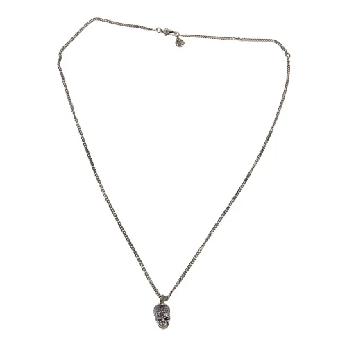 Alexander McQueen , Men's Accessories Necklaces Metallic Ss24 ,Gray male, Sizes: ONE SIZE