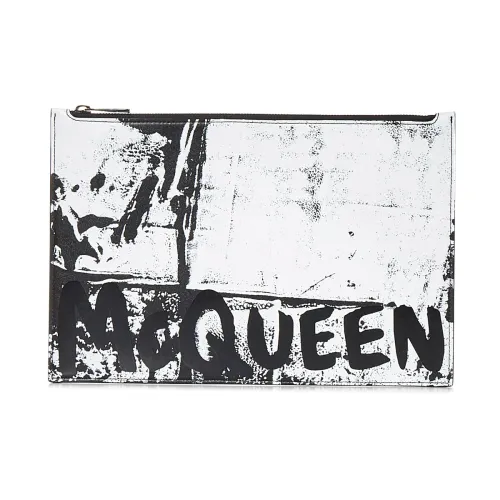 Alexander McQueen , Mens Bags Clutches Black Ss24 ,Black male, Sizes: ONE SIZE
