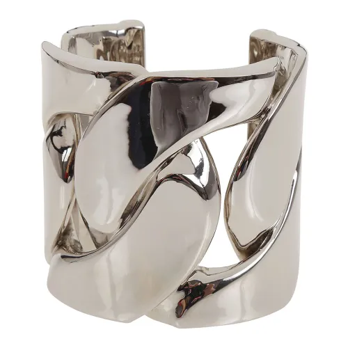 Alexander McQueen , Metallic Chain Bracelet Oversized Style ,Gray female, Sizes: M