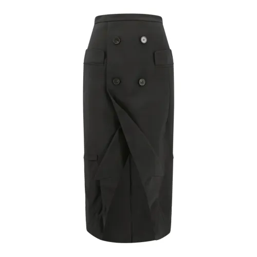 Alexander McQueen , Midi Skirts, Classic Collection ,Black female, Sizes: