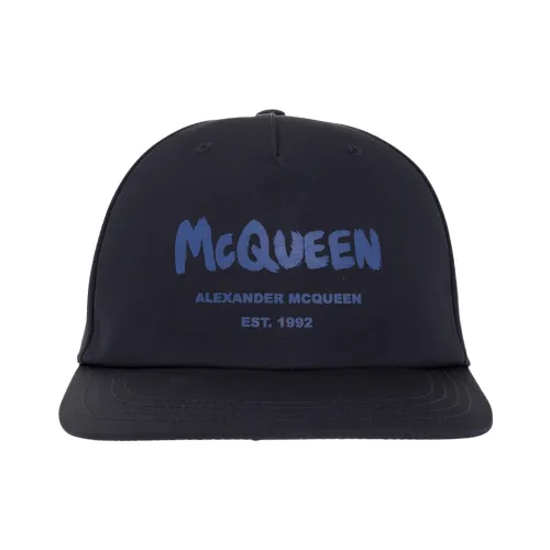 Alexander McQueen , Navy Logo Baseball Cap ,Blue male, Sizes: