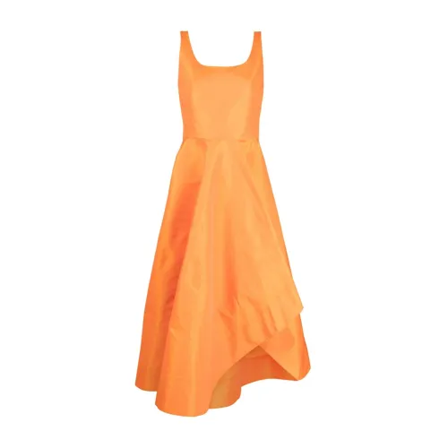 Alexander McQueen , Orange Sleeveless Dress with Asymmetric Hem ,Orange female, Sizes: