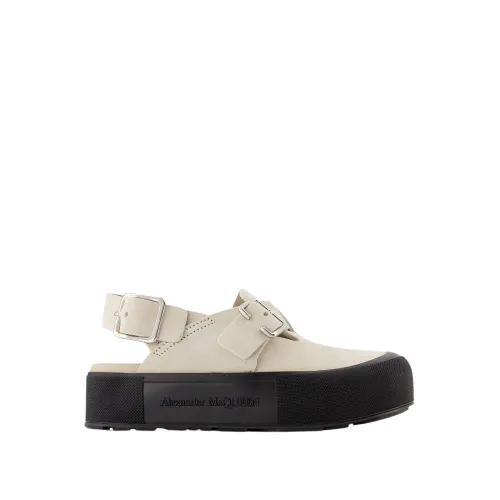 Alexander McQueen , Oversize Flat Shoes - Multi - Leather ,Beige male, Sizes: