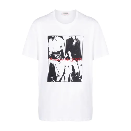 Alexander McQueen , Photograph Print Cotton T-shirt ,White male, Sizes: