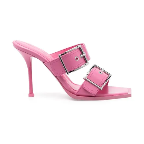 Alexander McQueen , Pink Buckle-Detail Sandals ,Pink female, Sizes: