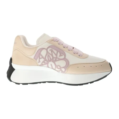 Alexander McQueen , Pink Sneakers - Regular Fit - Suitable for All Temperatures - 100% Leather ,Pink female, Sizes: