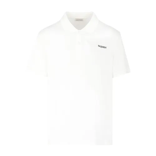 Alexander McQueen , Piquet Polo Shirt in White ,White male, Sizes: