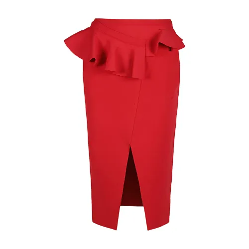 Alexander McQueen , Red Midi Skirt for Modern Women ,Red female, Sizes: