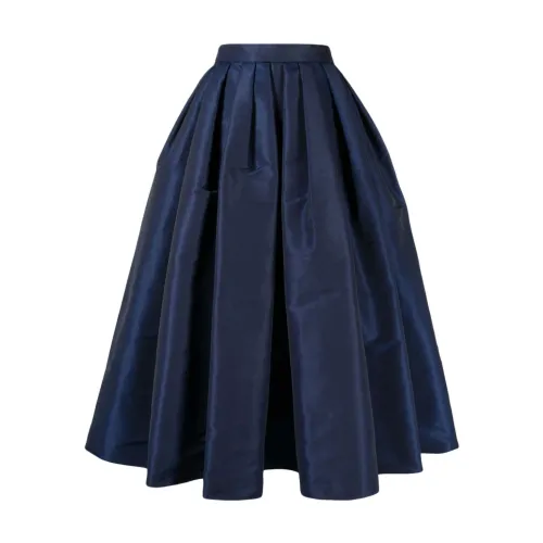 Alexander McQueen , Royal Blue Box-Pleat Skirt ,Blue female, Sizes: