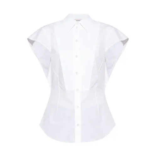 Alexander McQueen , Short Sleeve Cotton Shirt ,White female, Sizes: