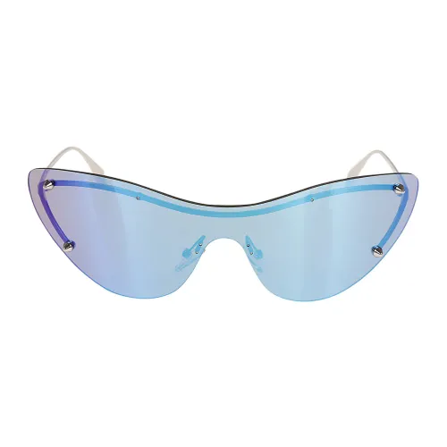 Alexander McQueen , Silver Mirrored Sunglasses ,Blue female, Sizes: ONE