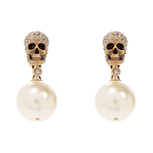 Alexander McQueen , Skull earrings ,Yellow female, Sizes: ONE SIZE