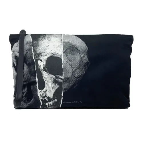 Alexander McQueen , Skull Print Fabric Pouch Bag ,Black female, Sizes: ONE SIZE