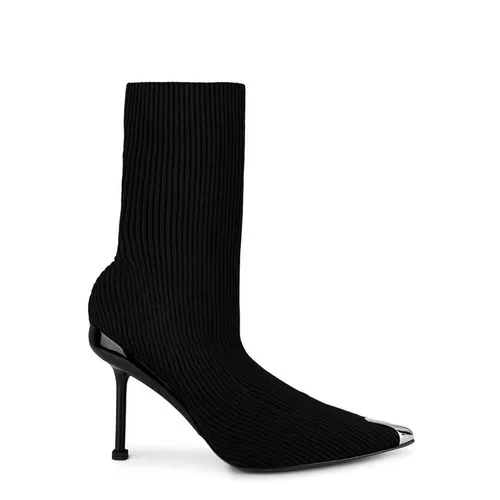 Alexander Mcqueen Sock Heeled Boots - Black